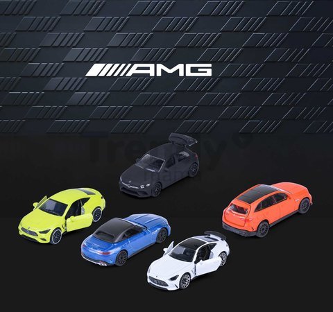Autíčka Mercedes-AMG Majorette kovové 5 druhov v darčekovom boxe dĺžka 7,5 cm 1:64