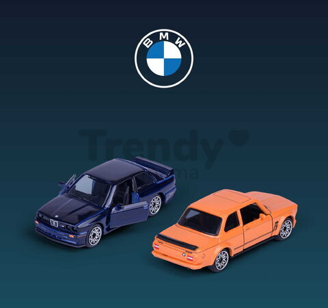 Mașinuțe BMW Giftpack Majorette set metalic de 5 tipuri în ambalaj cadou, lungime 7,5 cm, 1:64