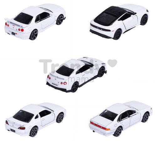 Mașinuțe Nissan Giftpack Majorette set metalic de 5 tipuri, în ambalaj cadou; lungime 7,5 cm; 1:64