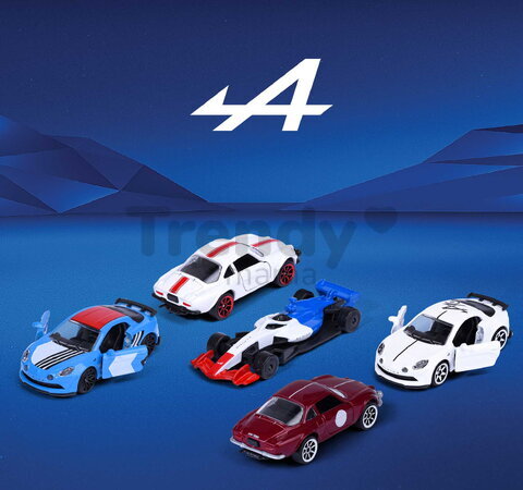 Mașinuțe Alpine Giftpack Majorette set metalic de 5 tipuri în ambalaj cadou, lungime 7,5 cm, 1:64