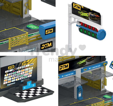 Garáž s otvárateľnými dverami Motorsport DTM Pit Stop Majorette s modelom autíčka Porsche 1:64  MJ2106002