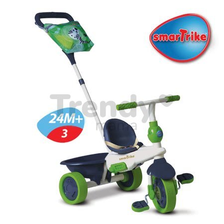Trojkolka Safari Zebra Touch Steering smarTrike zeleno-šedá od 10 mes