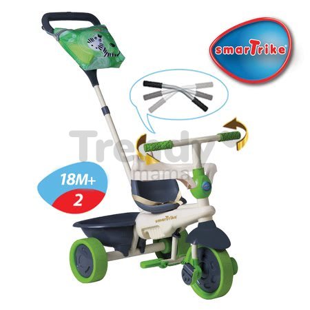 Trojkolka Safari Zebra Touch Steering smarTrike zeleno-šedá od 10 mes