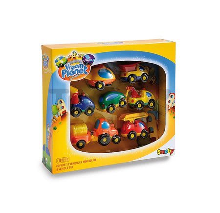 Súprava 8 autíčok Vroom Planet Smoby dĺžka 7 cm od 12 mes
