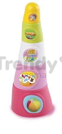 Skladacie šálky Happy Tower Cotoons Smoby 5 kusov ružové od 12 mes