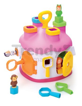 Didaktický domček Cootons Smoby vkladací s kľúčmi a figúrkami ružový od 12 mes