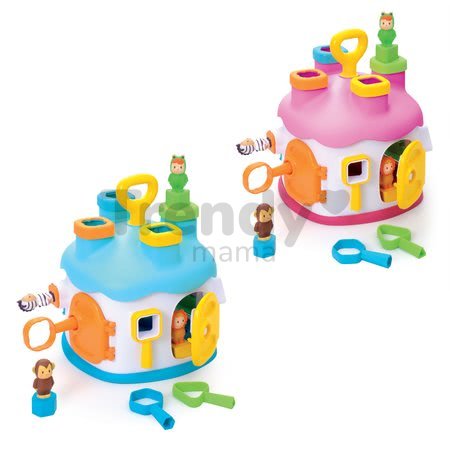 Didaktický domček Cootons Smoby vkladací s kľúčmi a figúrkami ružový od 12 mes