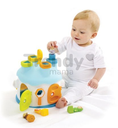 Didaktický domček Cootons Smoby vkladací s kľúčmi a figúrkami modrý od 12 mes