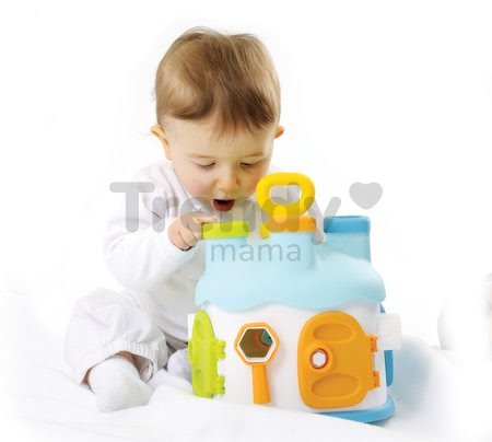 Didaktický domček Cootons Smoby vkladací s kľúčmi a figúrkami modrý od 12 mes