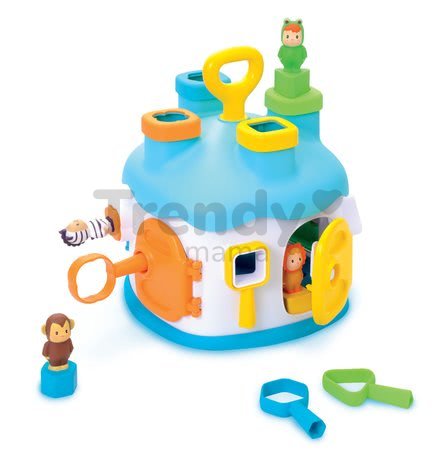Didaktický domček Cootons Smoby vkladací s kľúčmi a figúrkami modrý od 12 mes