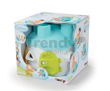 Didaktický domček Cootons Smoby vkladací s kľúčmi a figúrkami modrý od 12 mes