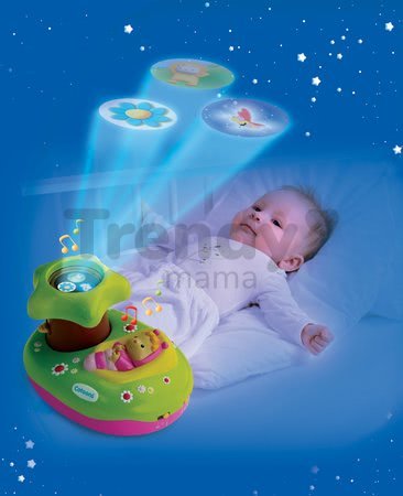 Svetelný projektor k postieľke Cotoons Smoby pre kojencov ružovo-zelený