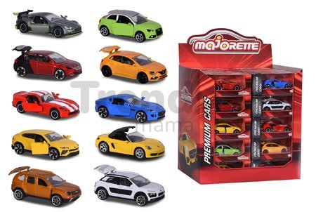 Autíčka Street Car Premium Majorette kovové na voľnobeh s otvárateľnými časťami 7,5 cm 10 rôznych druhov