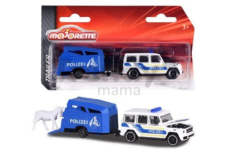 Autíčko s prívesom City Trailer Majorette s pohyblivými časťami 13 cm dĺžka 6 rôznych druhov