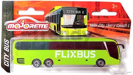 Autobus MAN City Bus Majorette s odpružením 13 cm dĺžka rôzne druhy