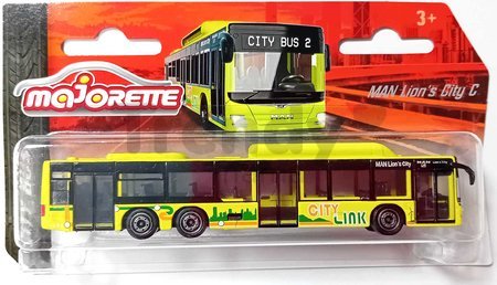 Autobus MAN City Bus Majorette s odpružením 13 cm dĺžka rôzne druhy