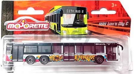 Autobus MAN City Bus Majorette s odpružením 13 cm dĺžka rôzne druhy