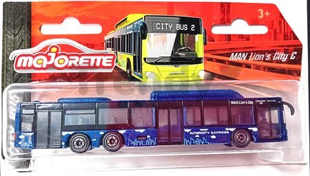 Autobus MAN City Bus Majorette s odpružením 13 cm dĺžka rôzne druhy