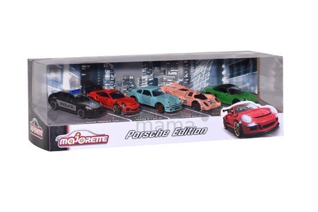 Autíčka Porsche Edition Majorette kovové 7,5 cm dĺžka sada 5 druhov v darčekovom balení