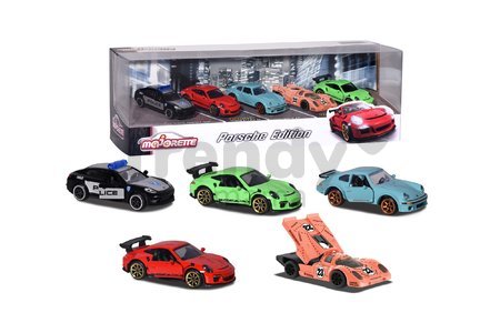 Autíčka Porsche Edition Majorette kovové 7,5 cm dĺžka sada 5 druhov v darčekovom balení