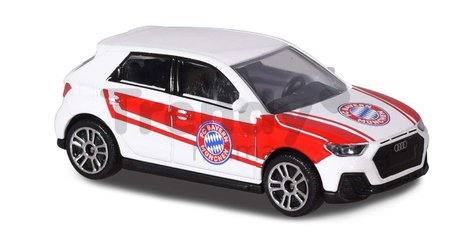 Autíčka FC Bayern Majorette kovové s odpružením a samolepkami sada 5 druhov v darčekovom balení