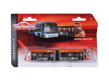 Autobus MAN City Bus a električka Siemens Avenio Tram Majorette kovový 20 cm dĺžka 6 rôznych druhov