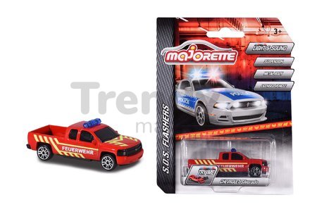Autíčko zásahové S.O.S. Flashers Majorette kovové so zvukom 7,5 cm dĺžka rôzne druhy
