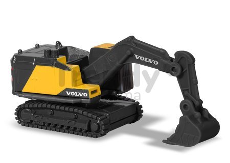 Autíčka stavebné Volvo Construction Edition Majorette s pohyblivými časťami 7,5 cm dĺžka 3 druhy 2 varianty