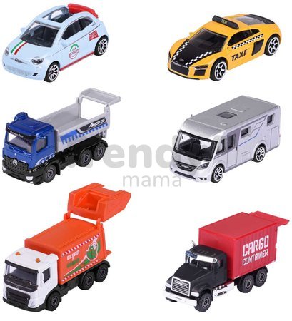 Autíčko mestské City Vehicles Majorette s pohyblivými časťami 7,5 cm dĺžka 6 rôznych druhov