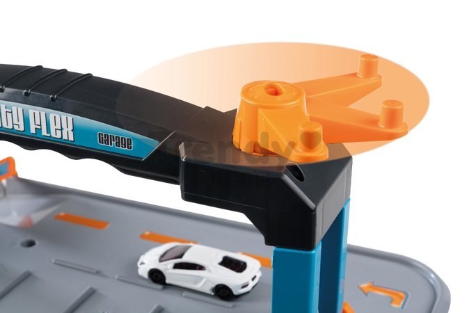 Garáž 3 poschodová s autoservisom Garage City Flex Majorette s manuálnym výťahom autoumyvárňou a 5 autíčok