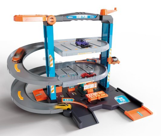 Garáž 3 poschodová s autoservisom Garage City Flex Majorette s manuálnym výťahom autoumyvárňou a 5 autíčok