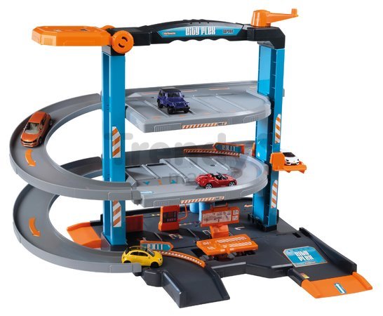 Garáž 3 poschodová s autoservisom Garage City Flex Majorette s manuálnym výťahom autoumyvárňou a 5 autíčok