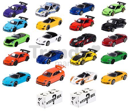 Autíčka Porsche Edition Discovery Pack Majorette kovové dĺžka 7,5 cm sada 20 druhov + 2 autíčka zdarma