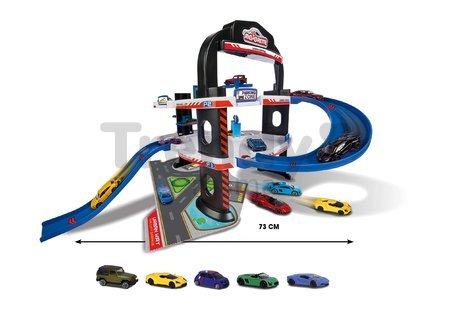 Garáž 3 poschodová v meste Urban Garage Majorette 5 kovových autíčok od 5 rokov