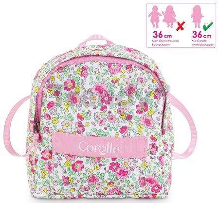 Batoh Backpack Floral Ma Corolle pre 36 cm bábiku od 4 rokov