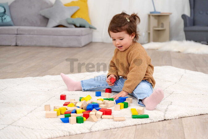 Drevené kocky Wooden Blocks Coloured Eichhorn farebné 75 kusov veľkosť 25 mm od 12 mes