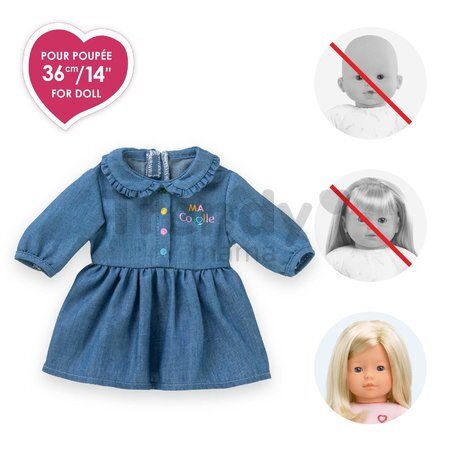 Džínsové šaty pre bábiku Denim Dress Long Sleeves Ma Corolle pre 36 cm bábiku