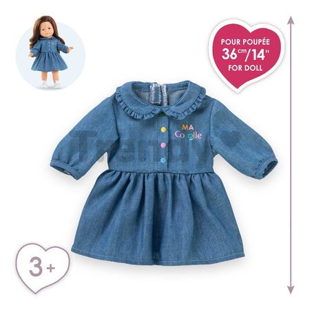 Džínsové šaty pre bábiku Denim Dress Long Sleeves Ma Corolle pre 36 cm bábiku