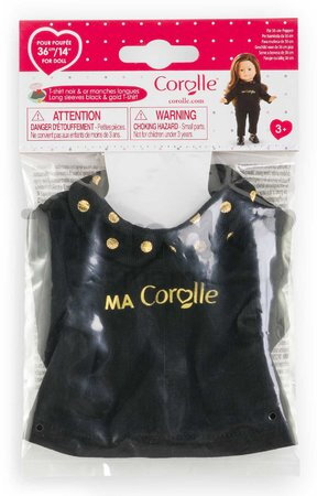 Tričko pre bábiku Black & Gold T-shirt Ma Corolle pre 36 cm bábiku