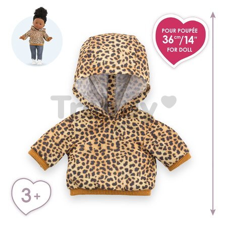 Mikina s kapucňou pre bábiku Leopard Sweater Ma Corolle pre 36 cm bábiku