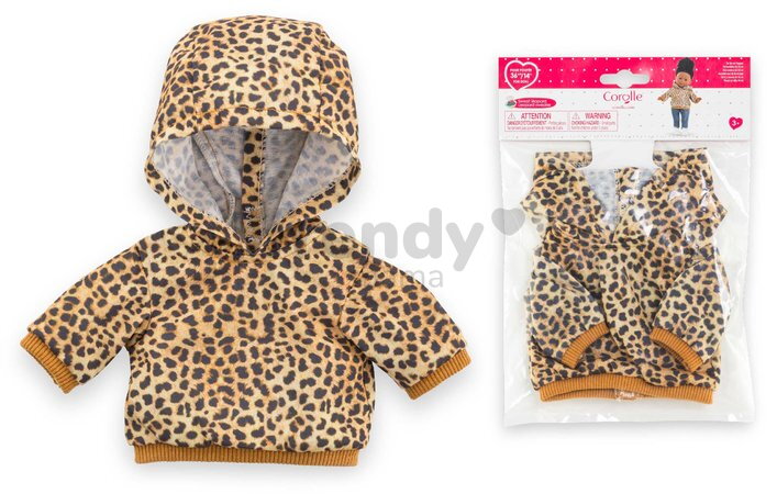 Mikina s kapucňou pre bábiku Leopard Sweater Ma Corolle pre 36 cm bábiku