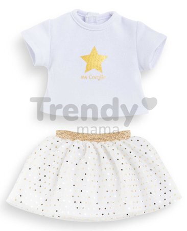 Tričko a sukňa pre bábiku Top & Skirt Set Ivory & Gold Ma Corolle pre 36 cm bábiku