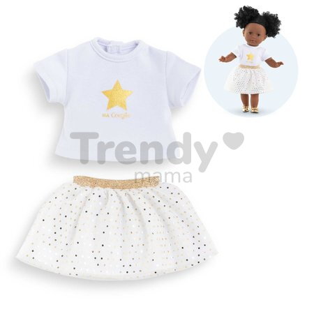 Tričko a sukňa pre bábiku Top & Skirt Set Ivory & Gold Ma Corolle pre 36 cm bábiku