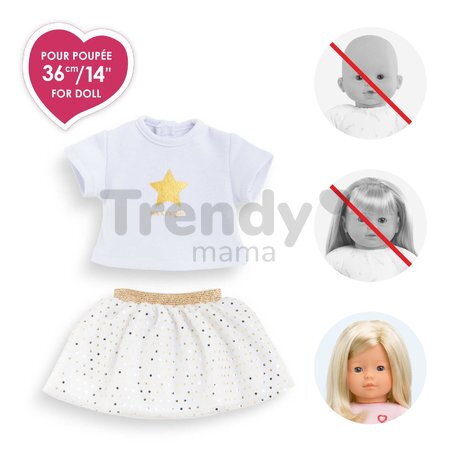 Tričko a sukňa pre bábiku Top & Skirt Set Ivory & Gold Ma Corolle pre 36 cm bábiku