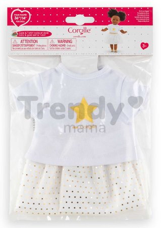 Tričko a sukňa pre bábiku Top & Skirt Set Ivory & Gold Ma Corolle pre 36 cm bábiku