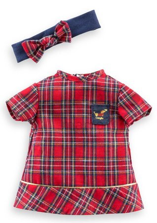 Šaty pre bábiku Dress & Headband Corolle Holidays Corolle vianočná edícia pre 36 cm bábiku
