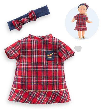 Šaty pre bábiku Dress & Headband Corolle Holidays Corolle vianočná edícia pre 36 cm bábiku