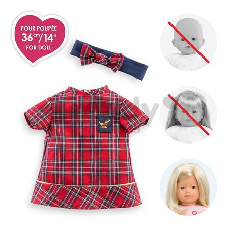 Šaty pre bábiku Dress & Headband Corolle Holidays Corolle vianočná edícia pre 36 cm bábiku