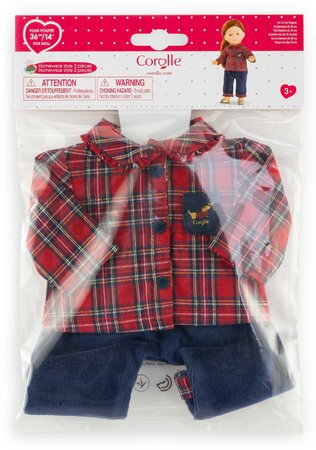 Nohavice a košeľa pre bábiku Homewear Style Ma Corolle vianočná edícia pre 36 cm bábiku