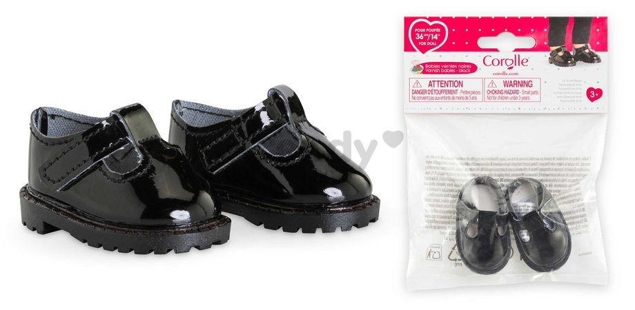 Topánky pre bábiku Black Varnish Babies Ma Corolle pre 36 cm bábiku